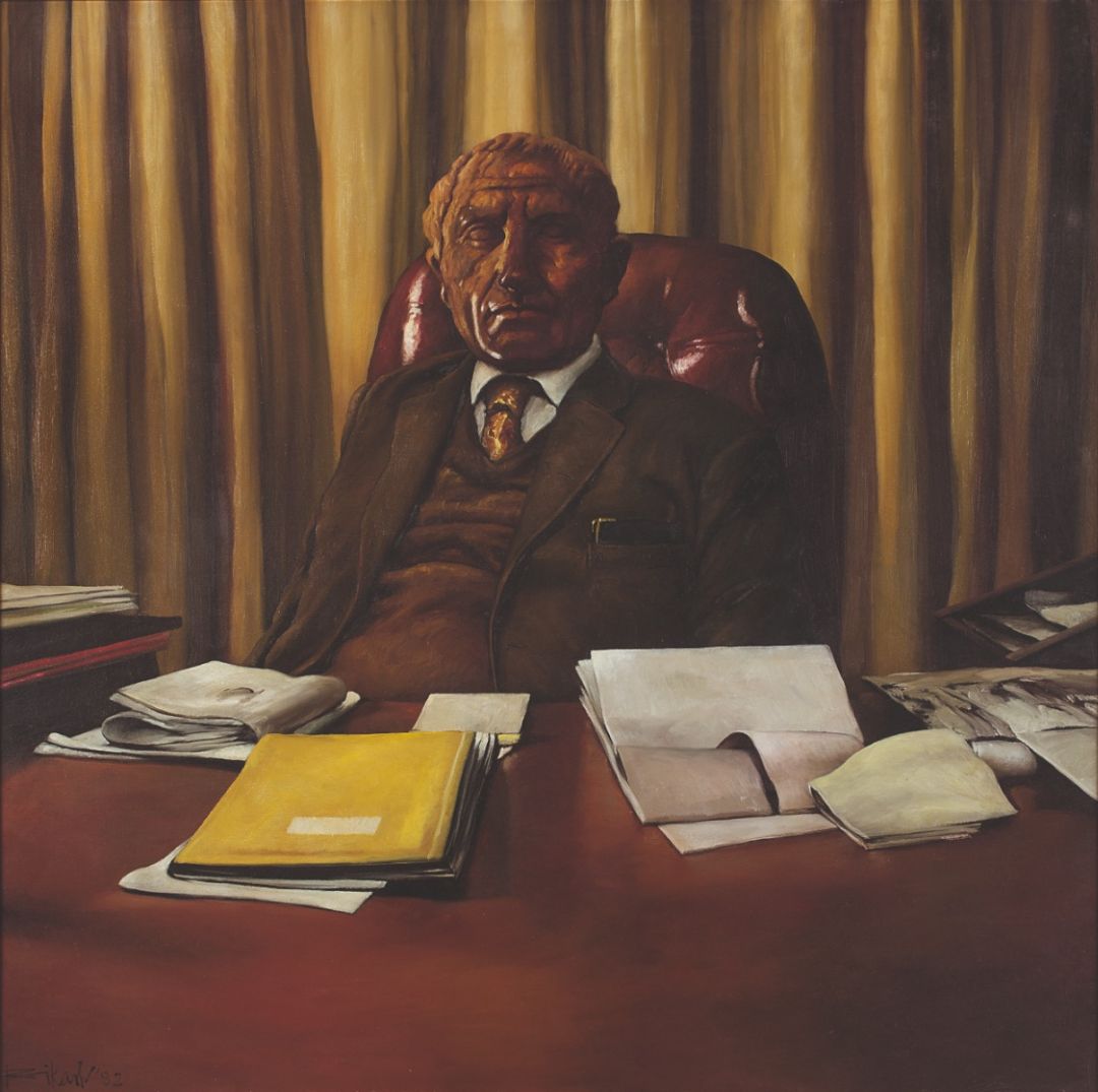 In His Office
