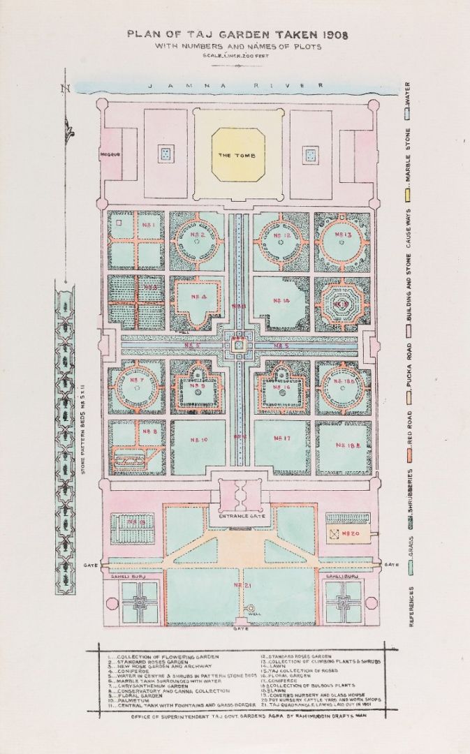 Plan of Taj Gardens Taken 1908