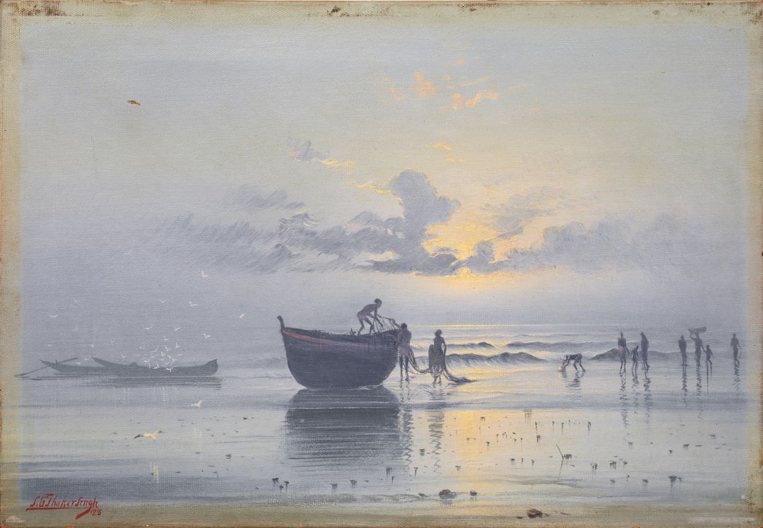 Fishermen at Dawn on Madras Beach