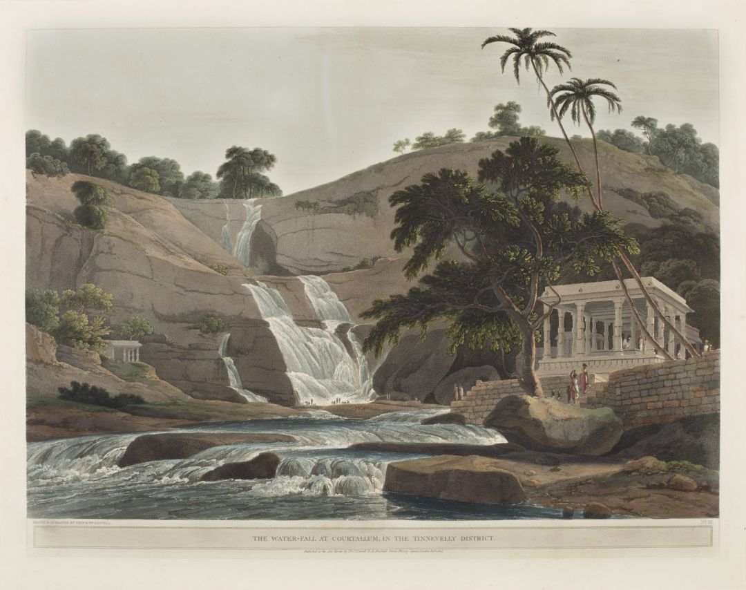 The Water-fall at Courtallum, in the Tinnevelly District