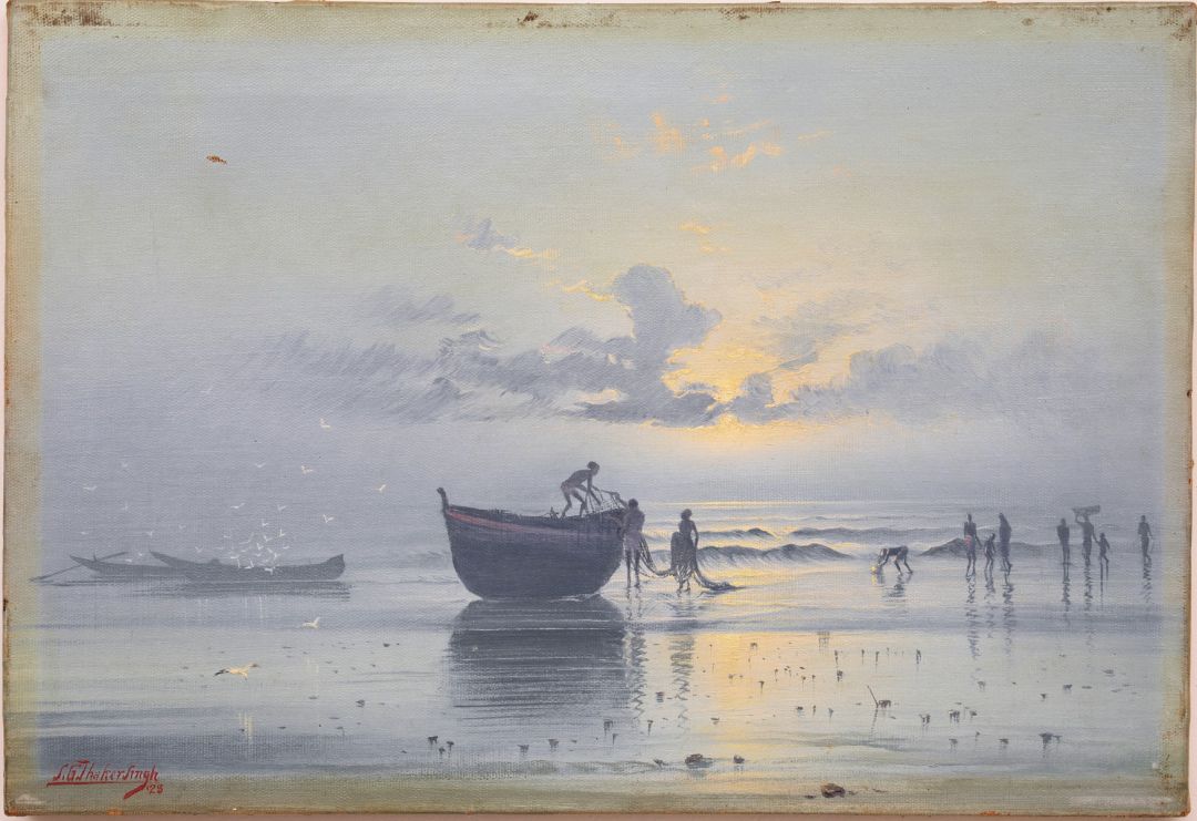 Fishermen at Dawn on Madras Beach