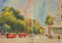 Hornby Road leading to Crawford Market Adorned with Vermilion Trams