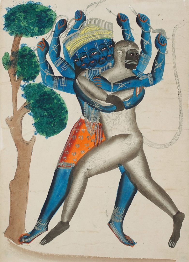 Untitled (Hanuman Battling Kalnemi)