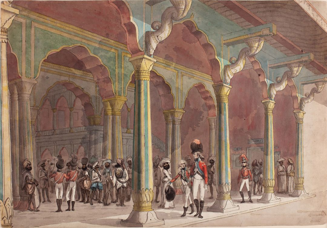 English Officers in the Summer Palace of Tippoo in Bangalore