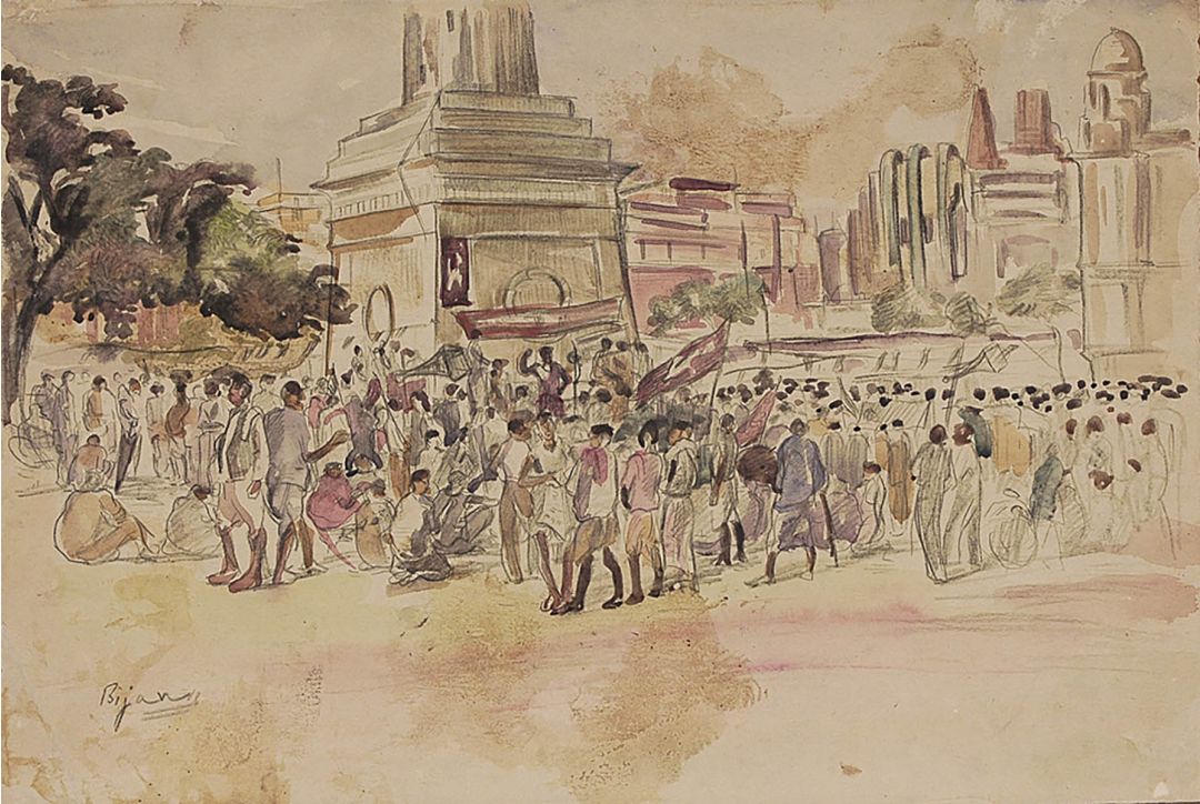 Protest in front of Writer's Building