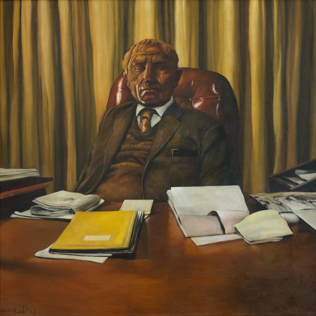 In His Office